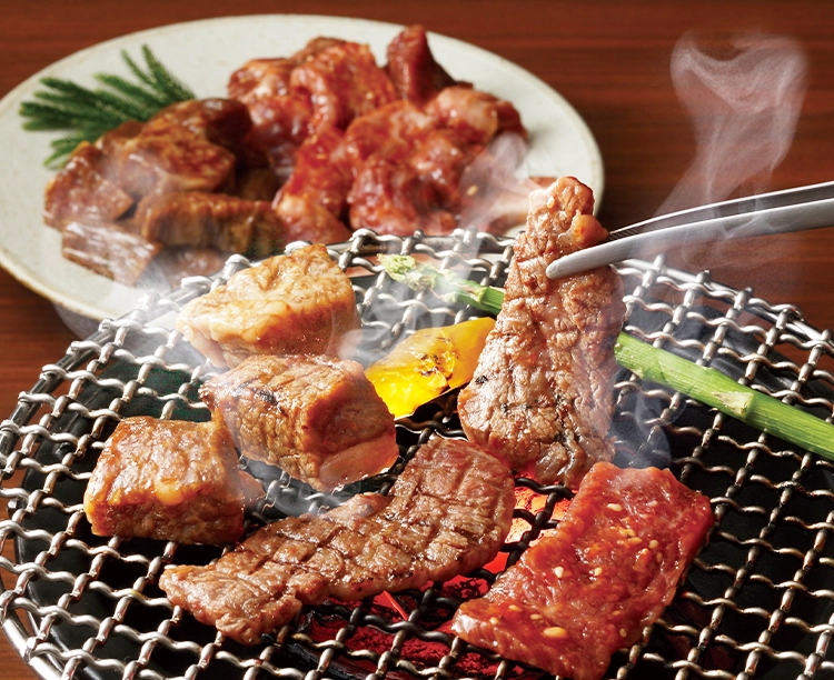 特製タレ漬け黒毛和牛「バラカルビ」と「ひとくちロースステーキ」