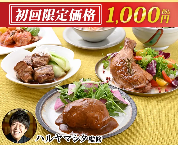 【グルメ定期便】ハルヤマシタ監修 「新和食」肉惣菜<初回1000円>