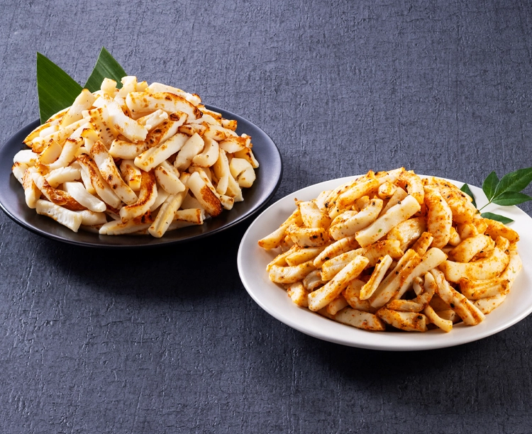 網焼きイカの「特製醤油」と「ピリ辛七味」