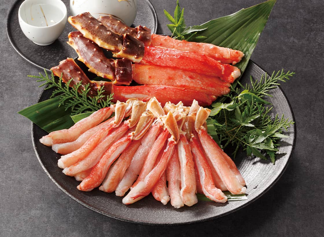 虎ノ門市場の2026年おせち｜殻むきズワイガニ一番脚・生タラバガニポーションセット