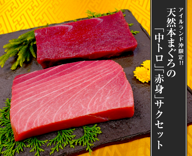 天然本まぐろの「中トロ」「赤身」サクセット