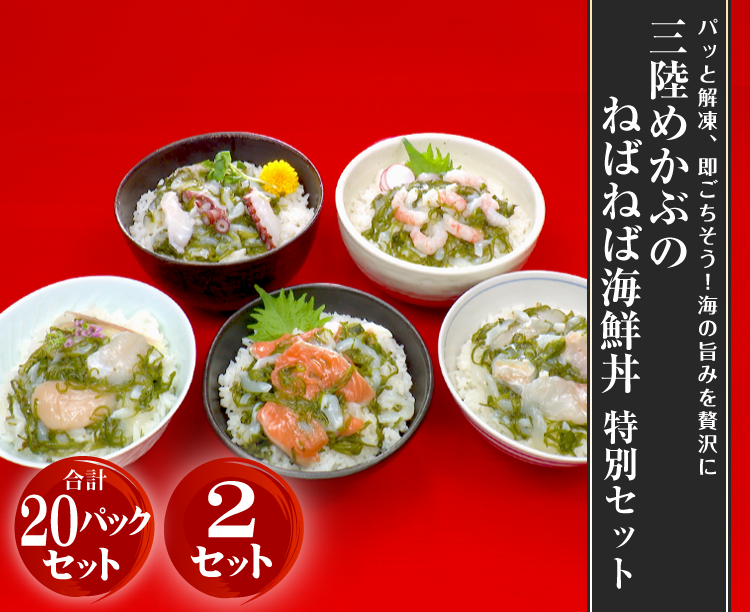 【お得な2セット】三陸めかぶのねばねば海鮮丼 特別セット