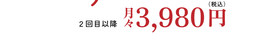 月々3,980円（税込）